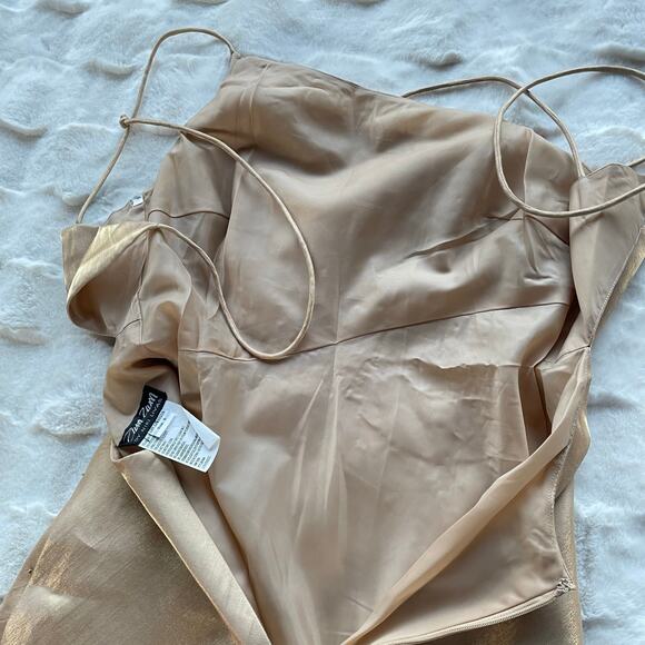 🔥Vintage Y2K Asymmetrical Neck Beaded Embellished Open Back Formal Party Dress - Picture 9 of 16